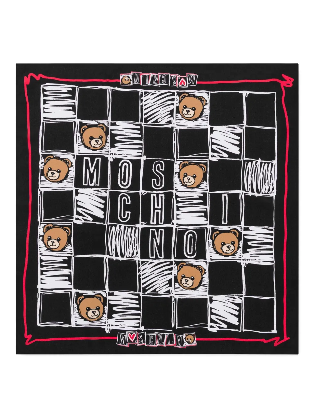 Шарф с принтом Teddy Bear Moschino, черный 
Шарф с принтом Teddy Bear Moschino, черный
