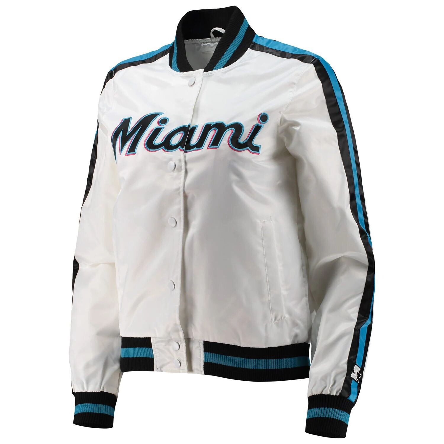 Женская стартовая белая атласная куртка на кнопках Miami Marlins Hometown Starter, Белый, Женская стартовая белая атласная куртка на кнопках Miami Marlins Hometown Starter
Женская стартовая белая атласная куртка на кнопках Miami Marlins Hometown Starter, Белый, Женская стартовая белая атласная куртка на кнопках Miami Marlins Hometown Starter