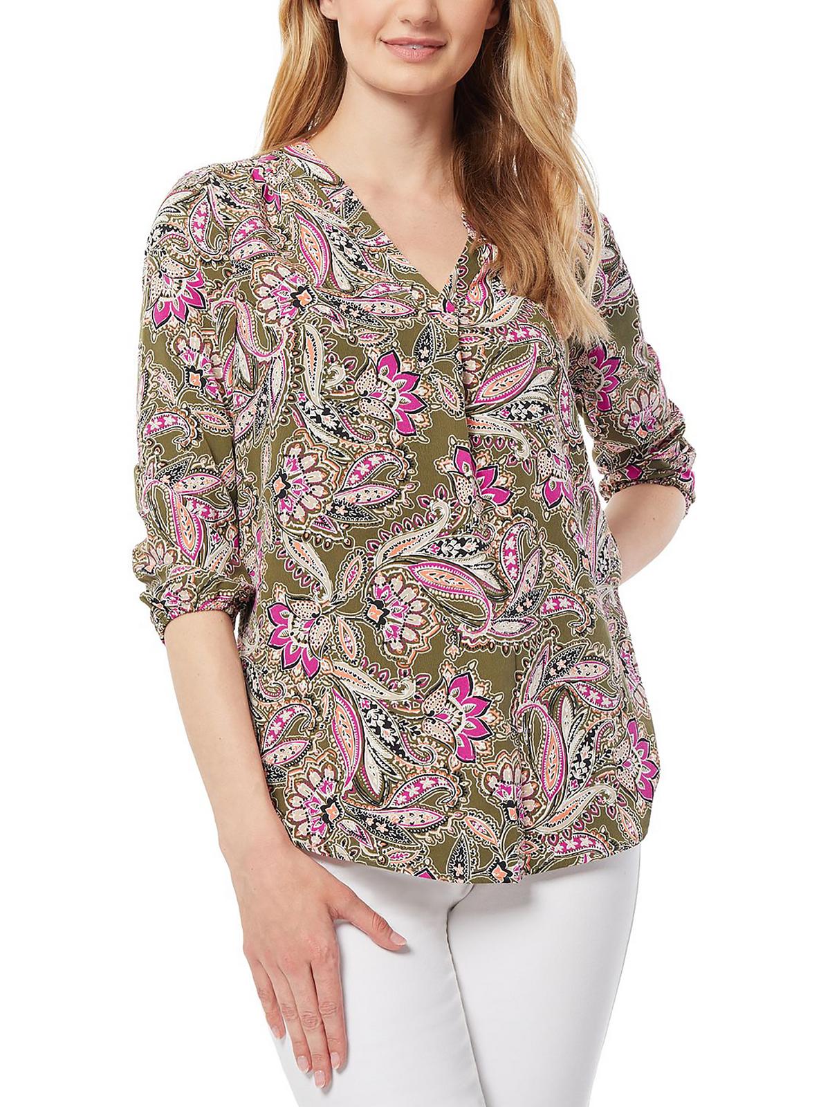 Женская блузка с V-образным вырезом и узором пейсли Jones New York, цвет jasper green multi
Женская блузка с V-образным вырезом и узором пейсли Jones New York, цвет jasper green multi