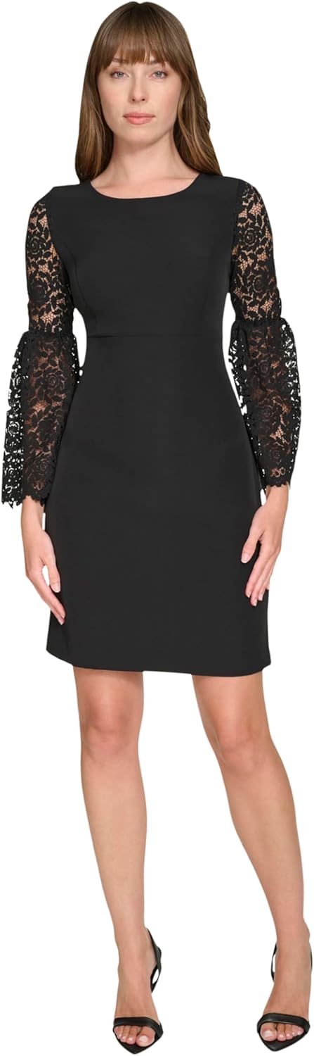 Женское элегантное платье-футляр Tommy Hilfiger с круглым вырезом и длинными расклешенными рукавами, Black
Женское элегантное платье-футляр Tommy Hilfiger с круглым вырезом и длинными расклешенными рукавами, Black