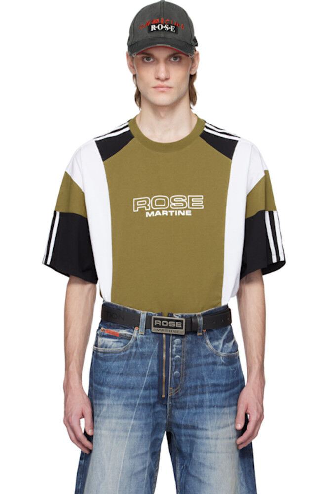 Зеленая футболка свободного покроя со вставками Martine Rose
Зеленая футболка свободного покроя со вставками Martine Rose