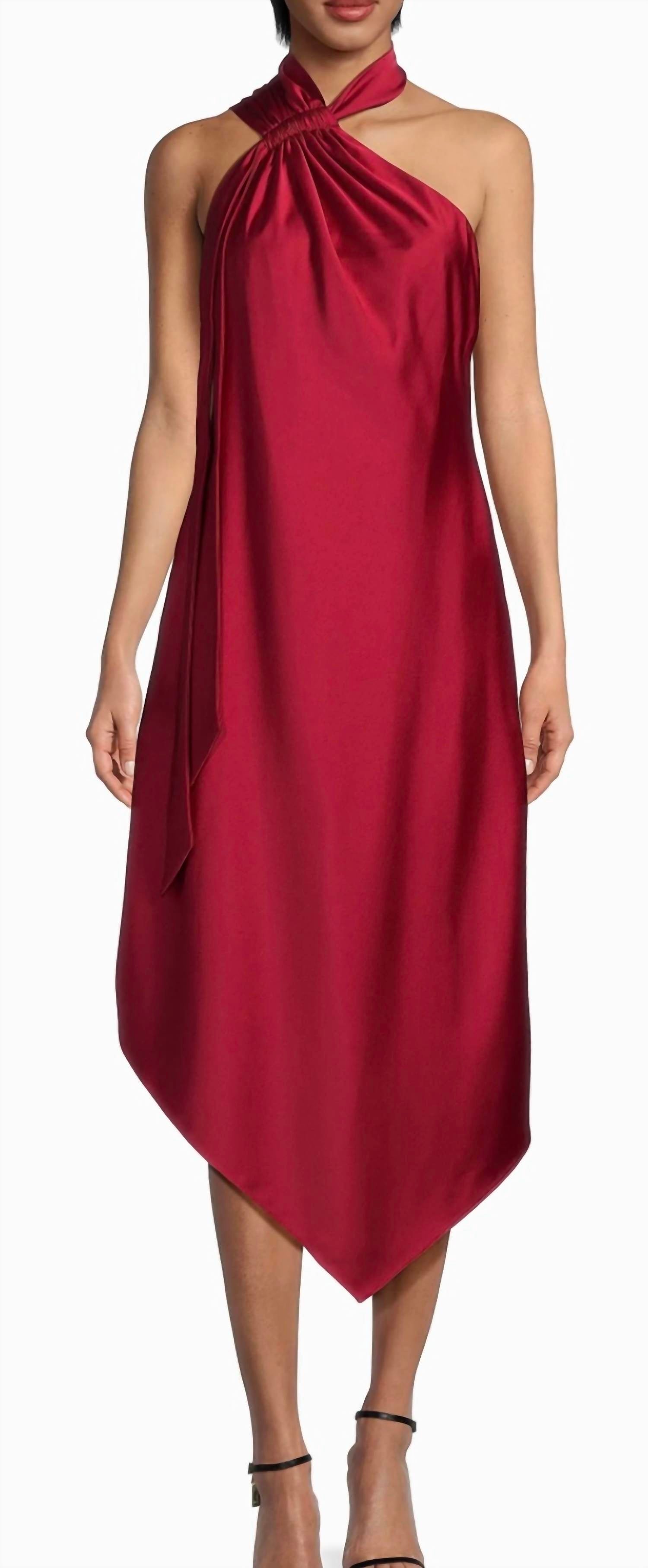 Атласное миди-платье на бретелях в оттенке алой пряности Aidan Mattox, Scarlet Spice
Атласное миди-платье на бретелях в оттенке алой пряности Aidan Mattox, Scarlet Spice