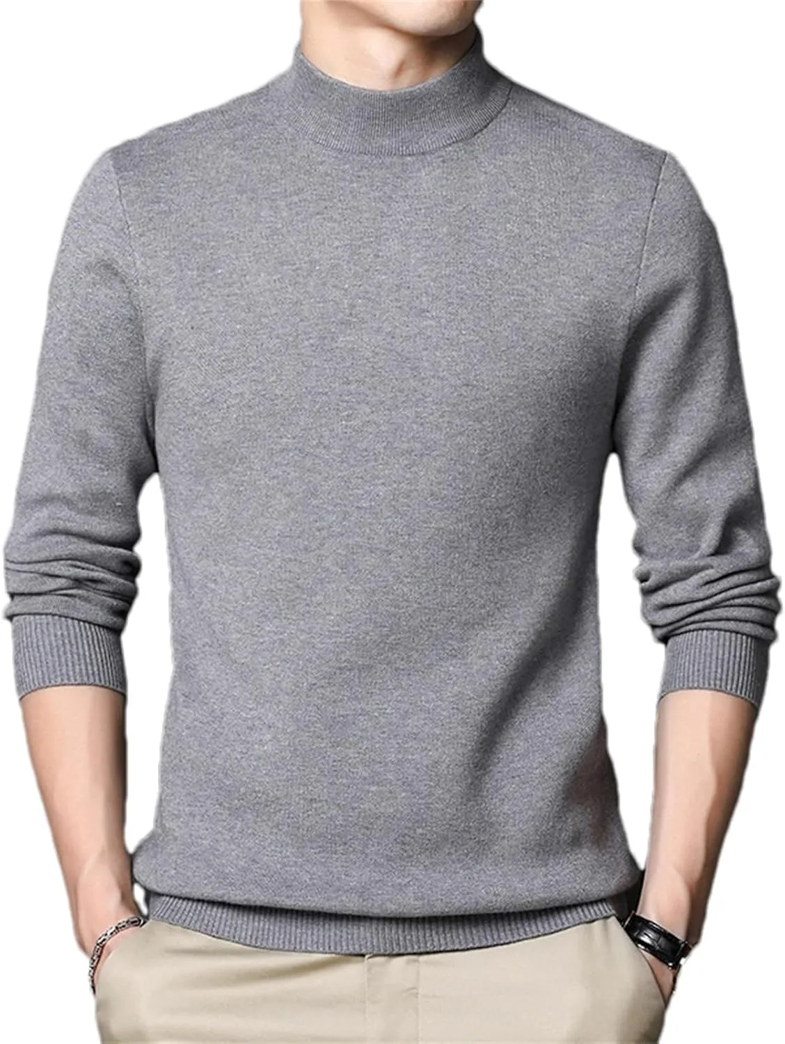 Мужской водолазка однотонная Slim Fit вязаный пуловер
Мужской водолазка однотонная Slim Fit вязаный пуловер