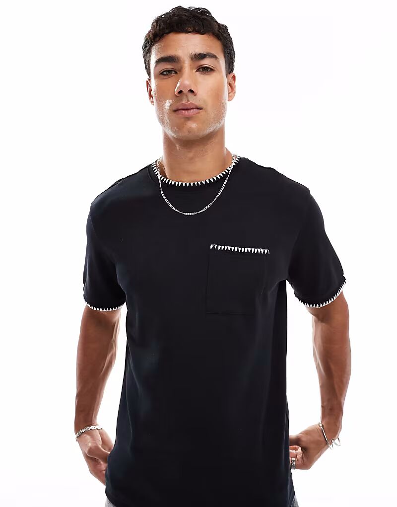 Футболка из плотного хлопка плотностью 200 г/м² с белой окантовкой черного цвета Threadbare
Футболка из плотного хлопка плотностью 200 г/м² с белой окантовкой черного цвета Threadbare