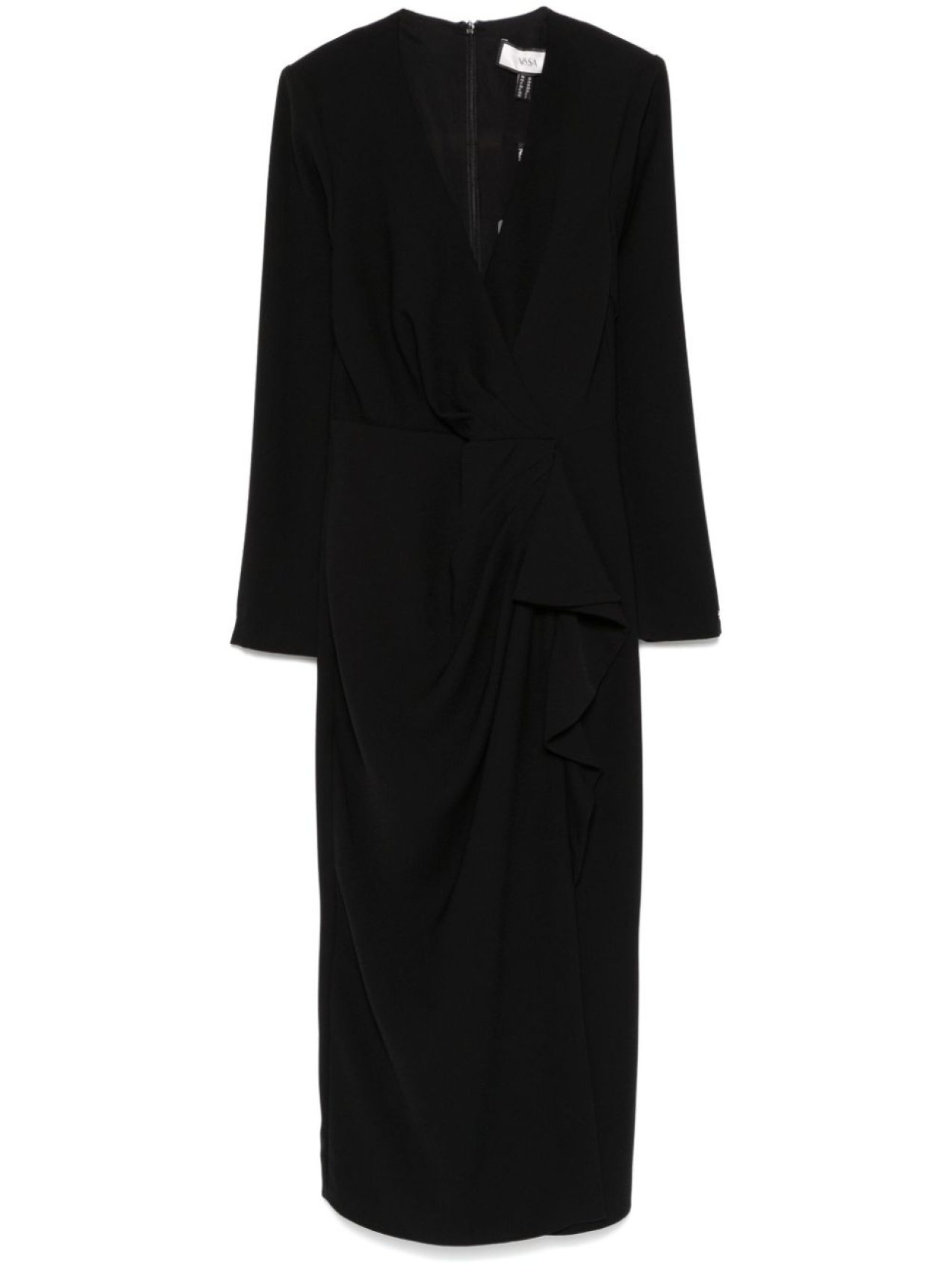NISSA креповое платье миди с V-образным вырезом, черный
NISSA креповое платье миди с V-образным вырезом, черный