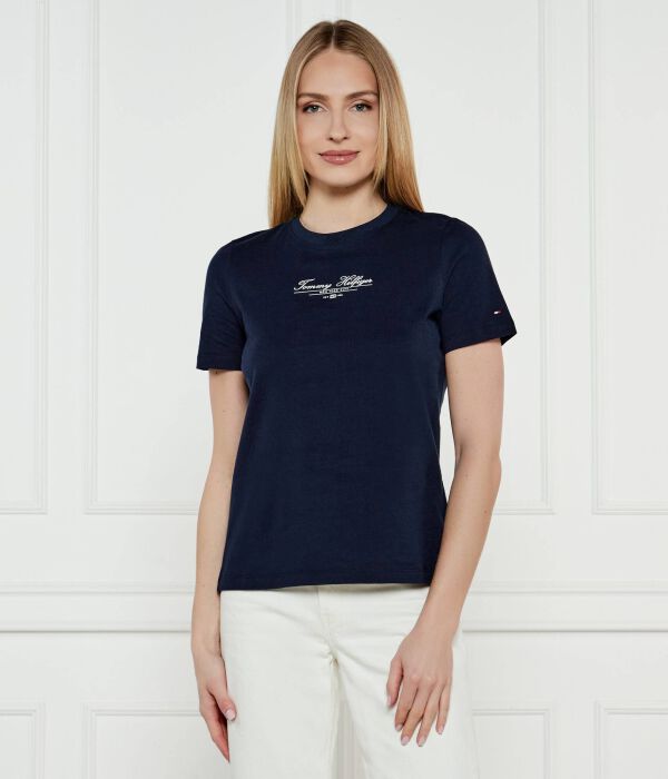 Футболка женская Tommy Hilfiger с коротким рукавом, синий 
Футболка женская Tommy Hilfiger с коротким рукавом, синий
