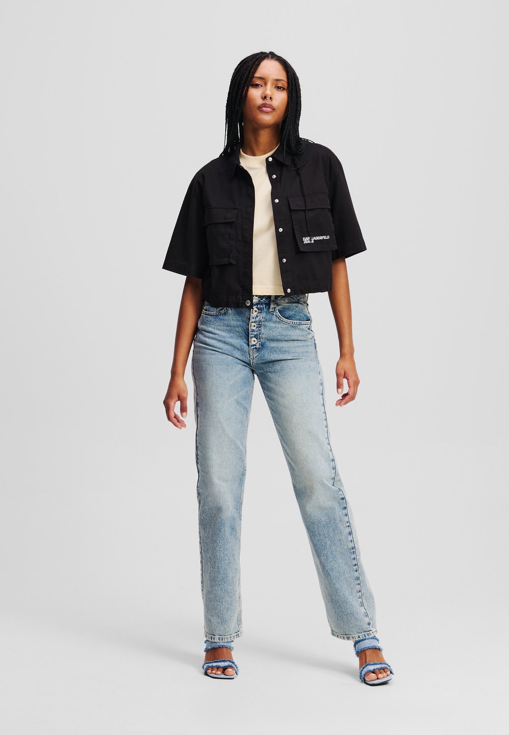 Джинсы прямого покроя HIGH-RISE Karl Lagerfeld Jeans, светло-голубой 
Джинсы прямого покроя HIGH-RISE Karl Lagerfeld Jeans, светло-голубой