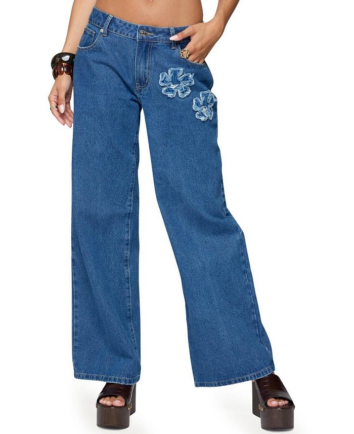 Джинсы с цветочным принтом Flower Patch с низкой посадкой, средняя потертость Edikted, синий
Джинсы с цветочным принтом Flower Patch с низкой посадкой, средняя потертость Edikted, синий