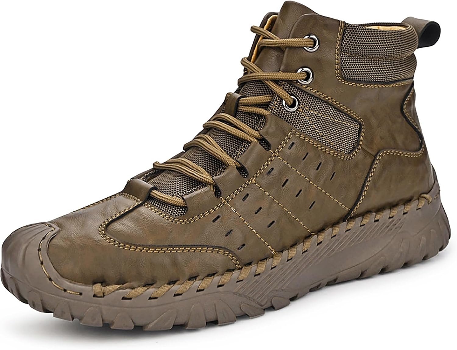 Мужские кожаные ботинки-чукка с ручной строчкой на платформе, повседневные винтажные, с шнуровкой, поддержкой свода стопы, нескользящие, на плоской подошве, до щиколотки, для треккинга, походов, вождения и прогулок Loveheynew, хаки
Мужские кожаные ботинки-чукка с ручной строчкой на платформе, повседневные винтажные, с шнуровкой, поддержкой свода стопы, нескользящие, на плоской подошве, до щиколотки, для треккинга, походов, вождения и прогулок Loveheynew, хаки