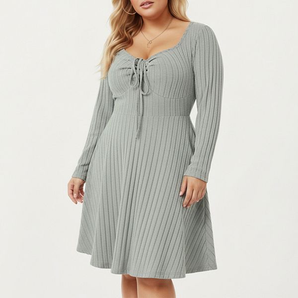 Женское платье с длинным рукавом, ребристым трикотажем, завязкой спереди и расклешенной юбкой Anna-Kaci, Gray
Женское платье с длинным рукавом, ребристым трикотажем, завязкой спереди и расклешенной юбкой Anna-Kaci, Gray