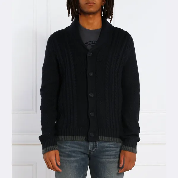 Кардиган классического кроя с добавлением шерсти Armani Exchange, синий
Кардиган классического кроя с добавлением шерсти Armani Exchange, синий