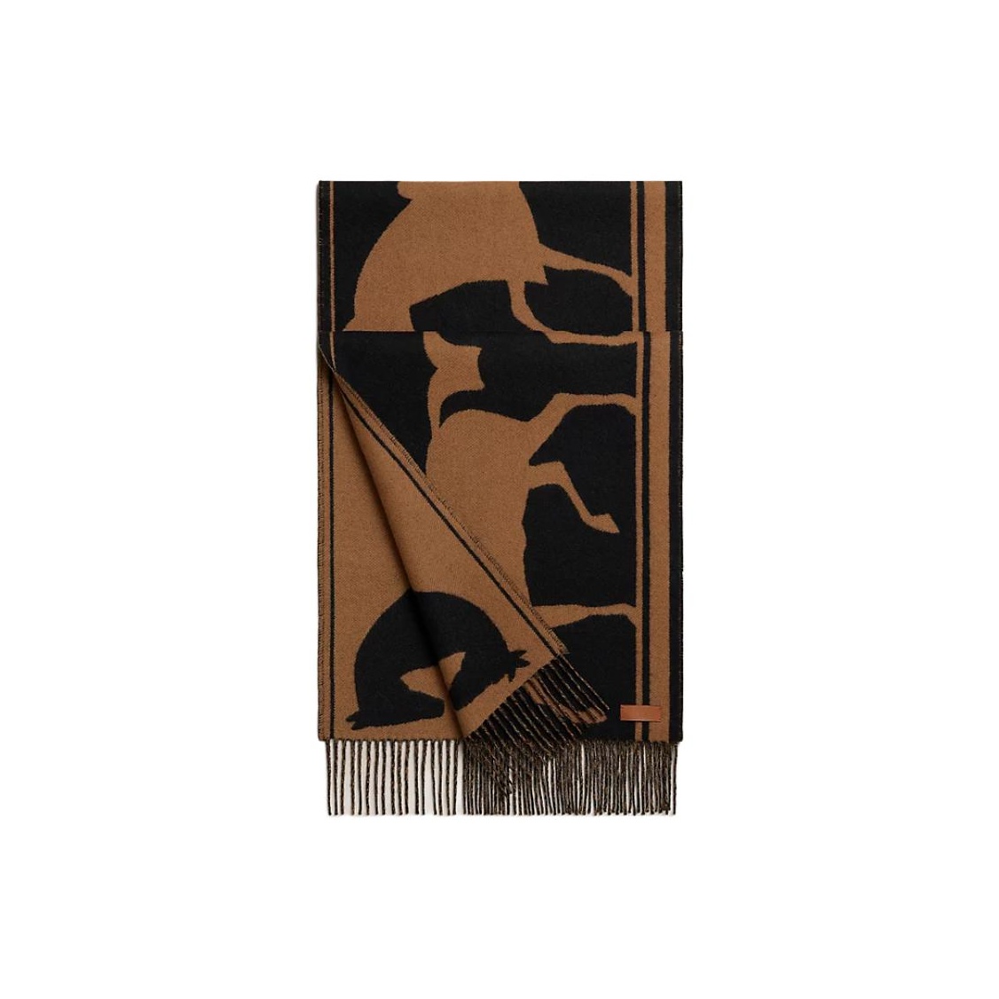 HERMES Кашемировый вязаный шарф женский черный/каштановый, Black/Chestnut
HERMES Кашемировый вязаный шарф женский черный/каштановый, Black/Chestnut