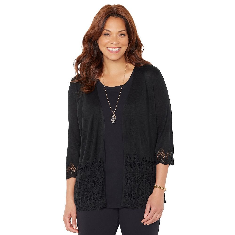 Женский кардиган с узором "пуантелле" и узором "Пойнтелл" размера плюс,Catherines, черный
Женский кардиган с узором "пуантелле" и узором "Пойнтелл" размера плюс,Catherines, черный