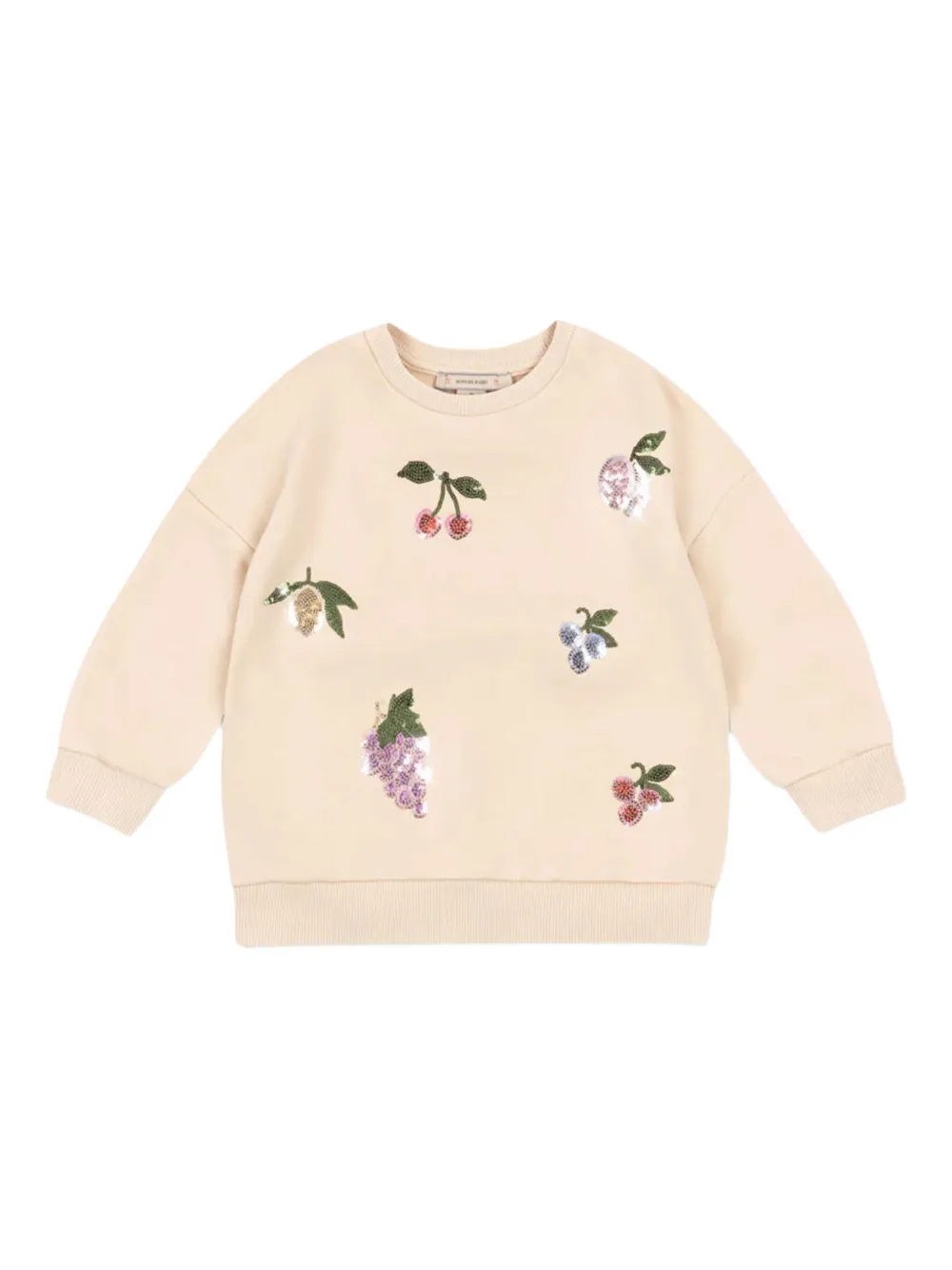 Свитшот с фруктами из пайеток Konges Sløjd, бежевый
Свитшот с фруктами из пайеток Konges Sløjd, бежевый