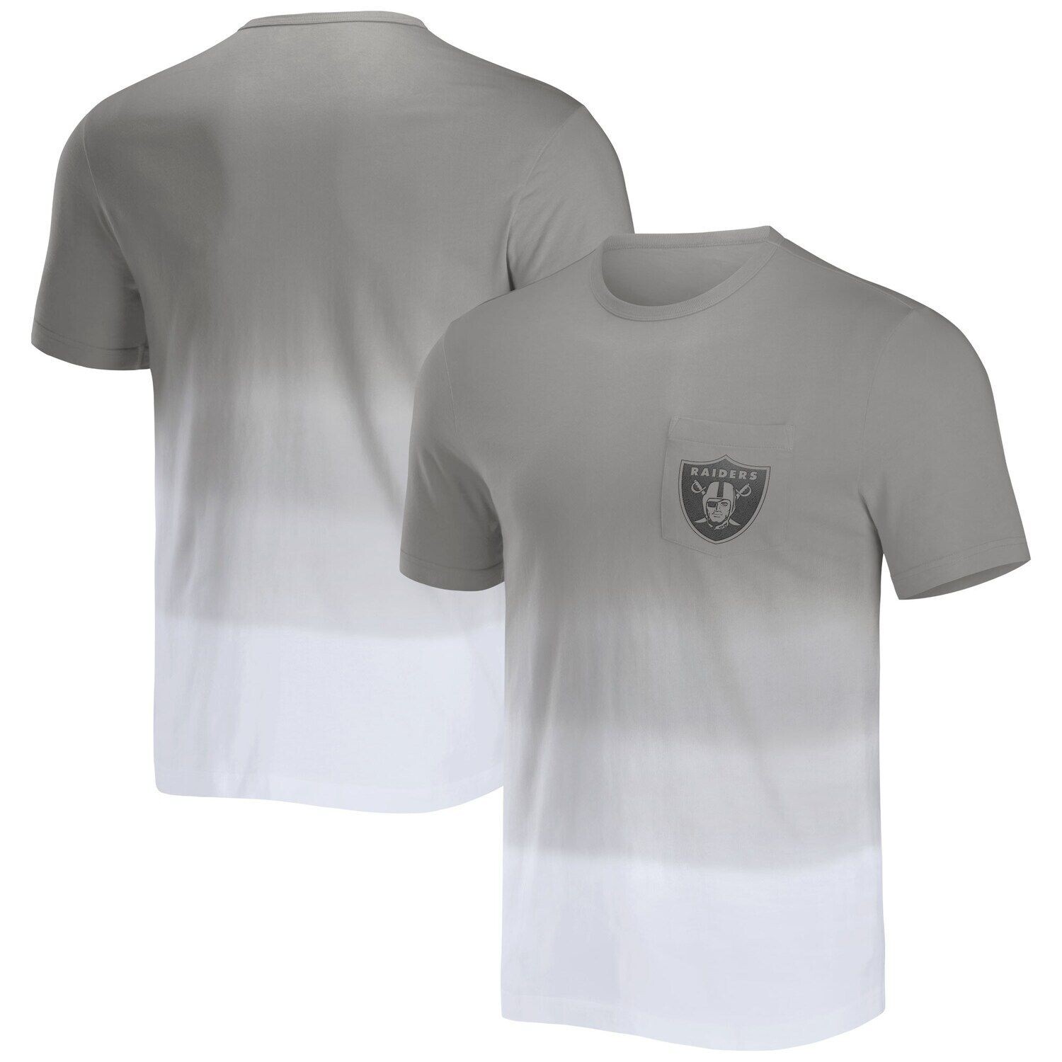Мужская футболка NFL x Darius Rucker Collection от Fanatics серебристого/белого цвета с карманами Las Vegas Raiders Dip Dye
Мужская футболка NFL x Darius Rucker Collection от Fanatics серебристого/белого цвета с карманами Las Vegas Raiders Dip Dye