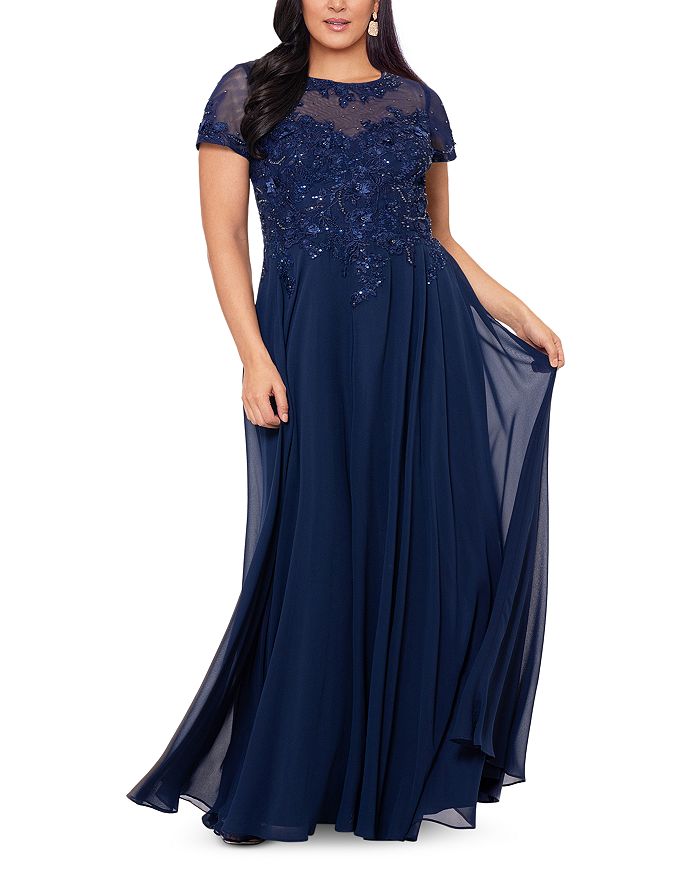 Платье из сетки с бисером Xscape, синий
Платье из сетки с бисером Xscape, синий