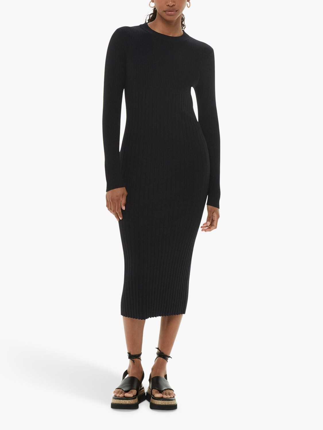 Трикотажное платье миди с отделкой в рубчик Whistles Ida, черный
Трикотажное платье миди с отделкой в рубчик Whistles Ida, черный