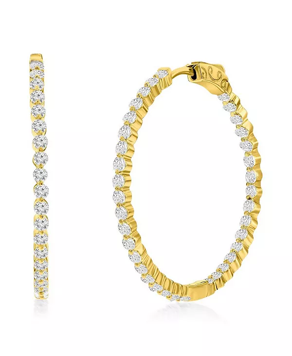 Серьги-Кольца с фианитами, покрытые золотом или серебром, 35 мм, с внутренней и внешней стороны, круглые Simona, gold
Серьги-Кольца с фианитами, покрытые золотом или серебром, 35 мм, с внутренней и внешней стороны, круглые Simona, gold