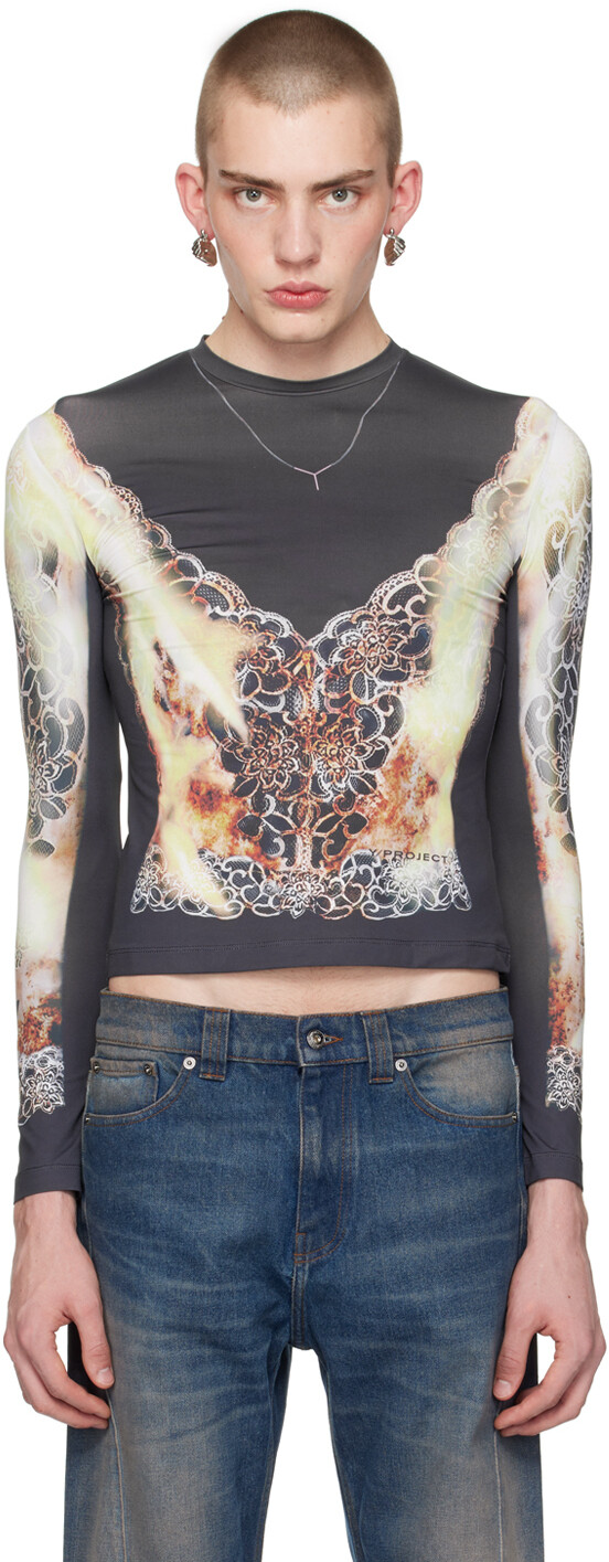 Черная футболка с длинным рукавом с принтом Y/Project
Черная футболка с длинным рукавом с принтом Y/Project