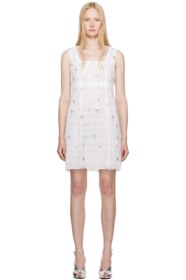 Вышитое мини-платье с ажурным узором Anna Sui, белый
Вышитое мини-платье с ажурным узором Anna Sui, белый