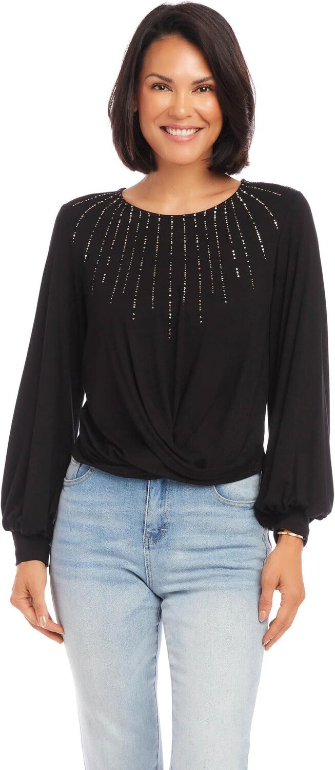 Топ Karen Kane Printed Drape Front Top, черный
Топ Karen Kane Printed Drape Front Top, черный