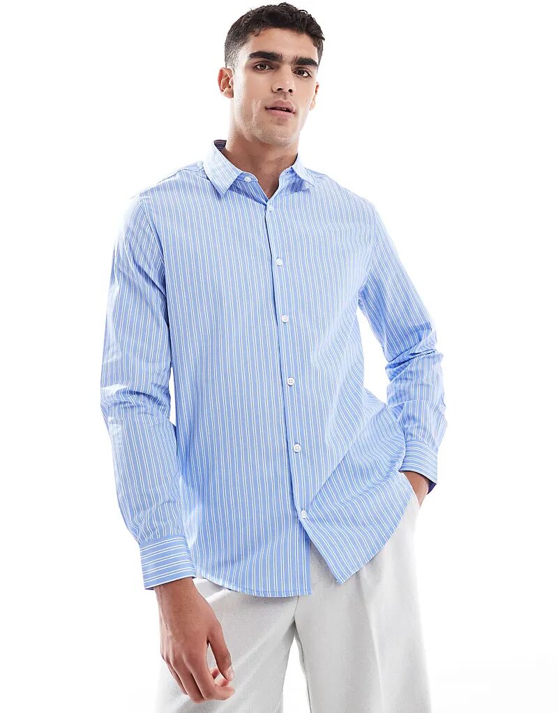 Рубашка в полоску ASOS DESIGN, легко гладится, светло-голубого цвета
Рубашка в полоску ASOS DESIGN, легко гладится, светло-голубого цвета