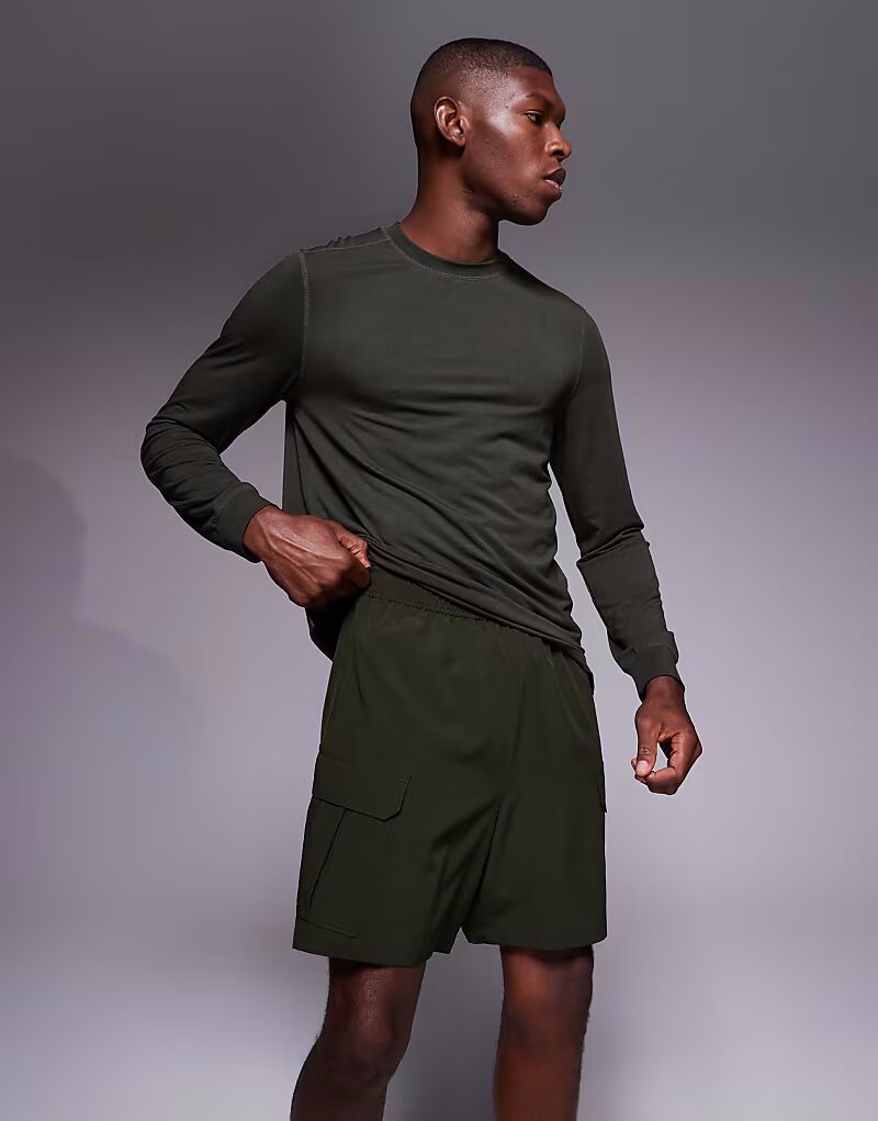 Быстросохнущие тренировочные шорты-карго с карманами на молнии цвета хаки 4505
Быстросохнущие тренировочные шорты-карго с карманами на молнии цвета хаки 4505