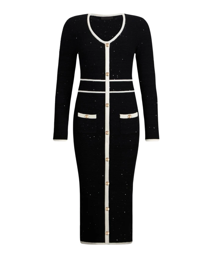 Черное платье с длинными рукавами, расшитое пайетками Liu Jo, черный
Черное платье с длинными рукавами, расшитое пайетками Liu Jo, черный