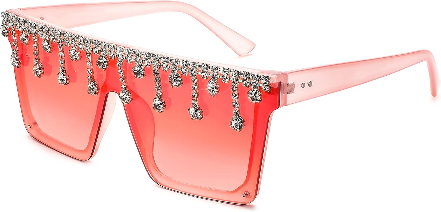 FEISEDY Большие квадратные модные солнцезащитные очки для женщин с хрустальными кисточками, блестящими линзами и плоским козырьком, модель B2976, Gradient Pink White Crystal
FEISEDY Большие квадратные модные солнцезащитные очки для женщин с хрустальными кисточками, блестящими линзами и плоским козырьком, модель B2976, Gradient Pink White Crystal
