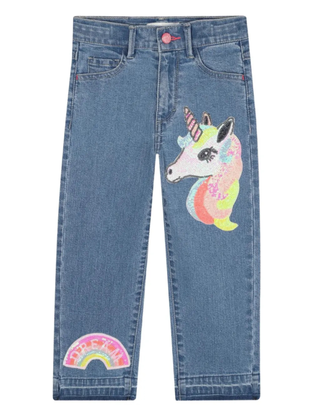 Джинсы с нашивками-единорогами Billieblush, синий
Джинсы с нашивками-единорогами Billieblush, синий
