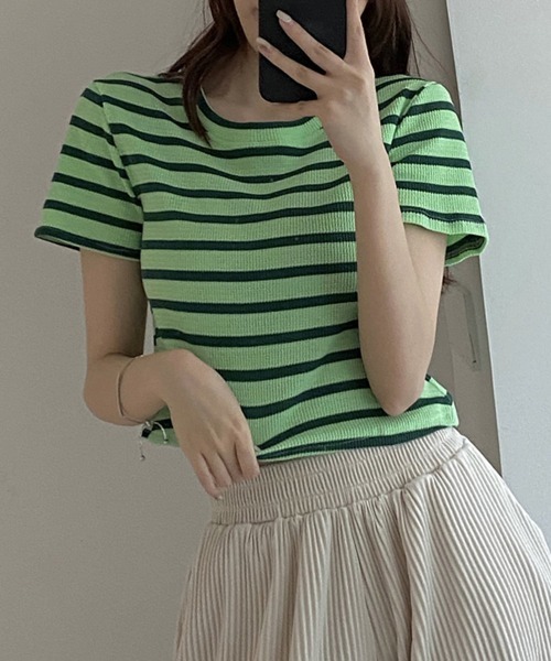 Женская футболка, трикотаж в рубчик, полосатая Miniministore, зеленый
Женская футболка, трикотаж в рубчик, полосатая Miniministore, зеленый