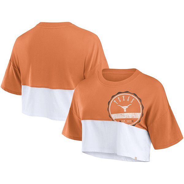 Женская оверсайз кроп-футболка Texas Longhorns с нашивкой и цветными блоками Fanatics
Женская оверсайз кроп-футболка Texas Longhorns с нашивкой и цветными блоками Fanatics