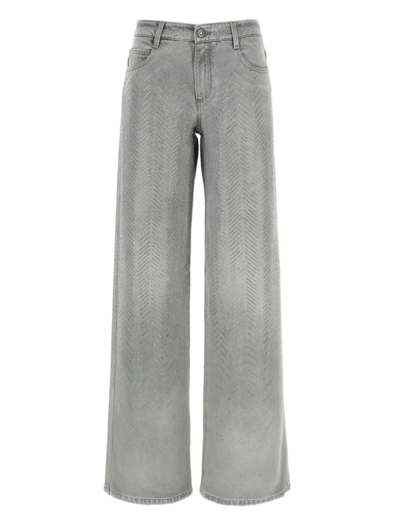 Джинсы Ermanno Scervino из хлопка со стразами и шевроном, серый
Джинсы Ermanno Scervino из хлопка со стразами и шевроном, серый