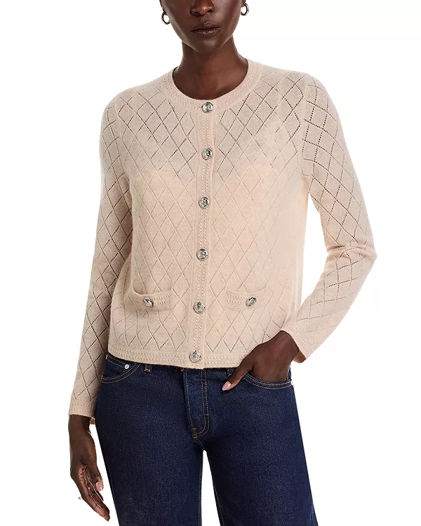 Кардиган с круглым вырезом из 100% кашемира - эксклюзивная модель. C By Bloomingdale'S Cashmere, бежевый
Кардиган с круглым вырезом из 100% кашемира - эксклюзивная модель. C By Bloomingdale'S Cashmere, бежевый