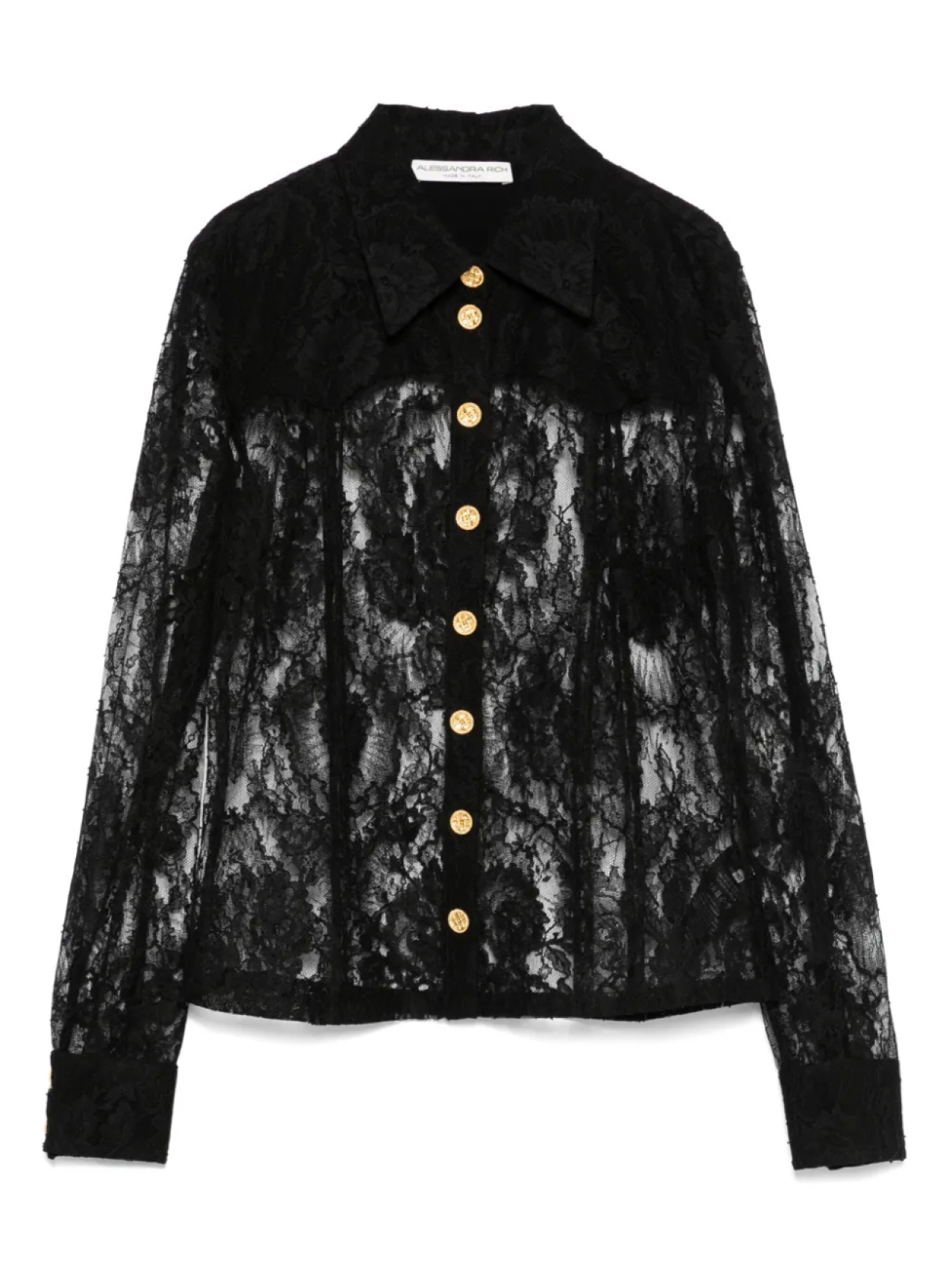 Рубашка с вышитым кружевом Alessandra Rich, черный
Рубашка с вышитым кружевом Alessandra Rich, черный