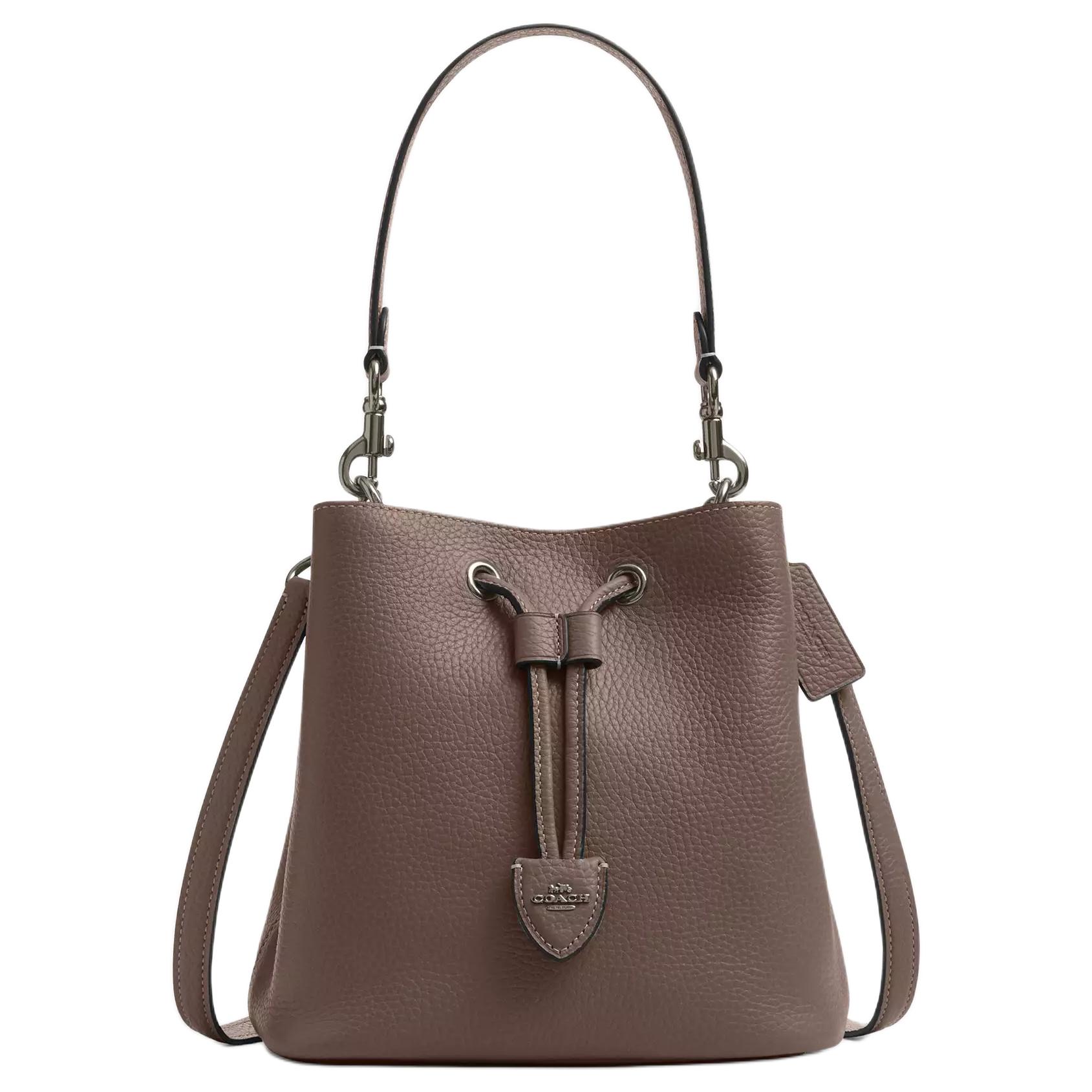 COACH Кожаная сумка Роуэн Трампетс женская тёмно-каменного цвета
COACH Кожаная сумка Роуэн Трампетс женская тёмно-каменного цвета