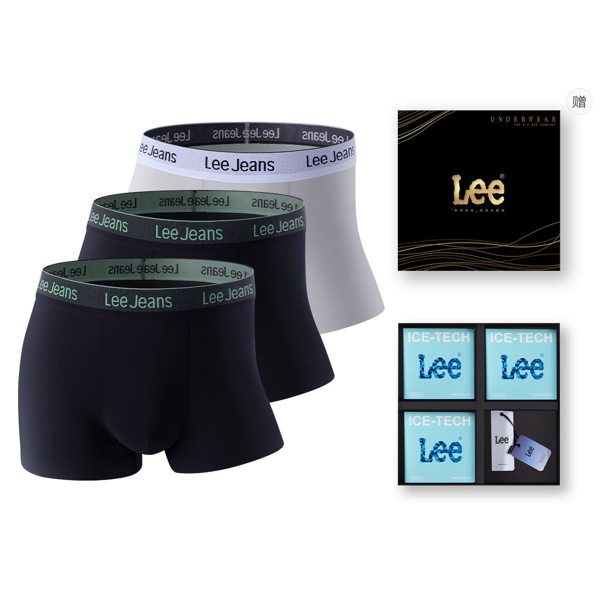 Мужские трусы-боксеры Lee, Box 3 Pack (черный+черный+серый)
Мужские трусы-боксеры Lee, Box 3 Pack (черный+черный+серый)