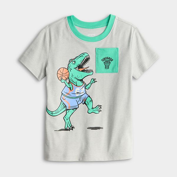Детская футболка с коротким рукавом и принтом Jumping Beans, Dinosaur Hoops Grey
Детская футболка с коротким рукавом и принтом Jumping Beans, Dinosaur Hoops Grey