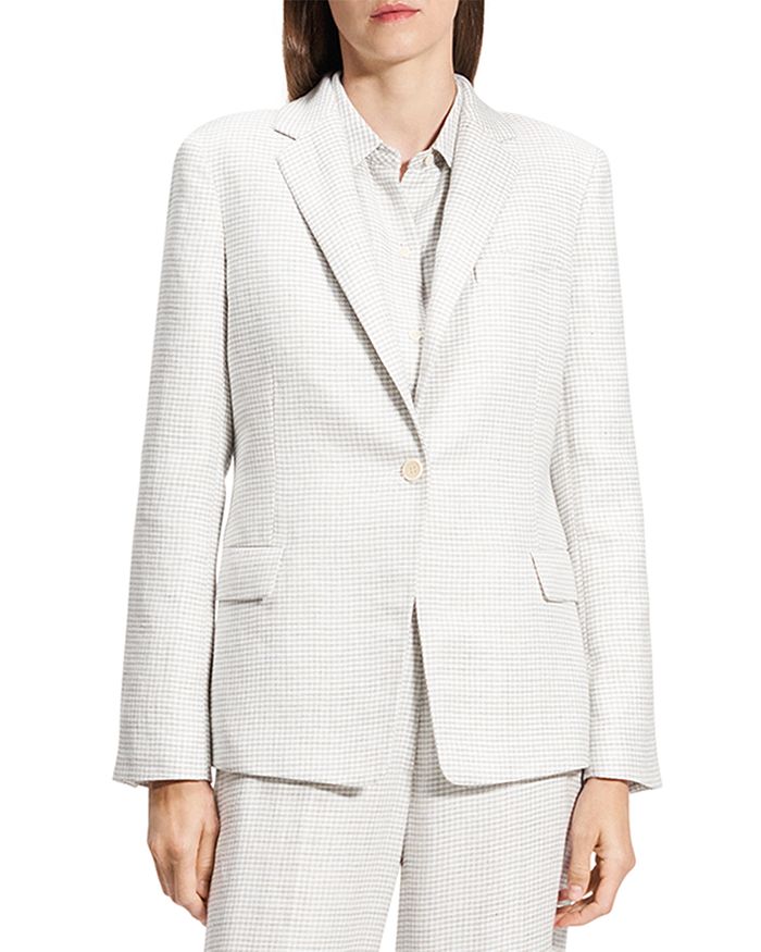 Приталенный однобортный блейзер Theory, серый
Приталенный однобортный блейзер Theory, серый