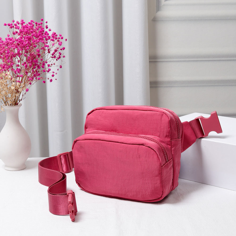 Сплошная нейлоновая сумка-слинг Поясная сумка Бандана FASHNZFAB, розовый
Сплошная нейлоновая сумка-слинг Поясная сумка Бандана FASHNZFAB, розовый