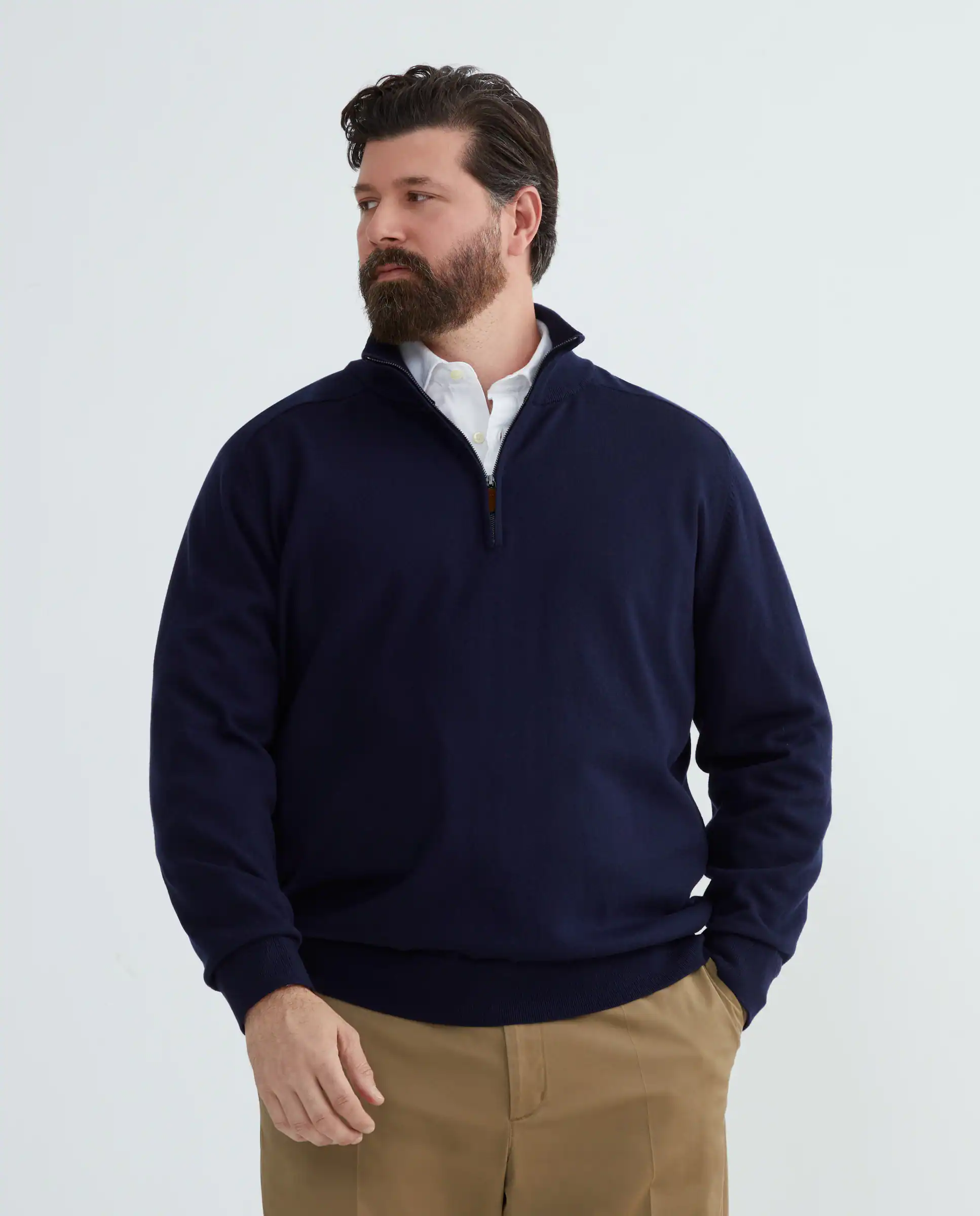 Джемпер мужской больших размеров с полуводолазкой, молнией, гладкий, из мериносовой шерсти Emidio Tucci, темно-синий
Джемпер мужской больших размеров с полуводолазкой, молнией, гладкий, из мериносовой шерсти Emidio Tucci, темно-синий