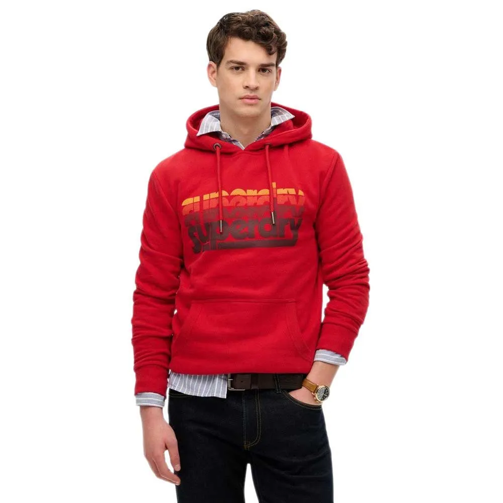 Худи Superdry Stacked, красный 
Худи Superdry Stacked, красный