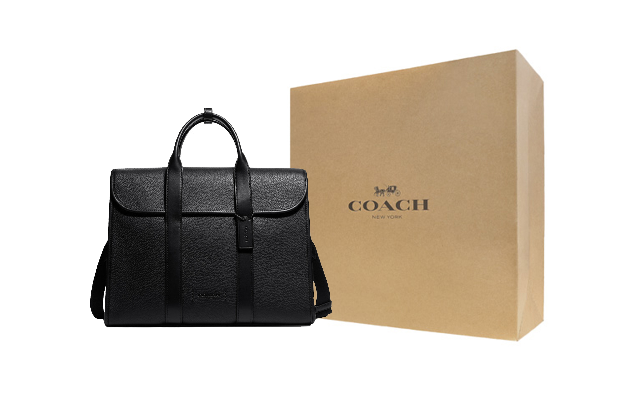 COACH Gotham Pebbled Leather с отделкой из телячьей кожи компьютерный портфель Large мужской черный
COACH Gotham Pebbled Leather с отделкой из телячьей кожи компьютерный портфель Large мужской черный