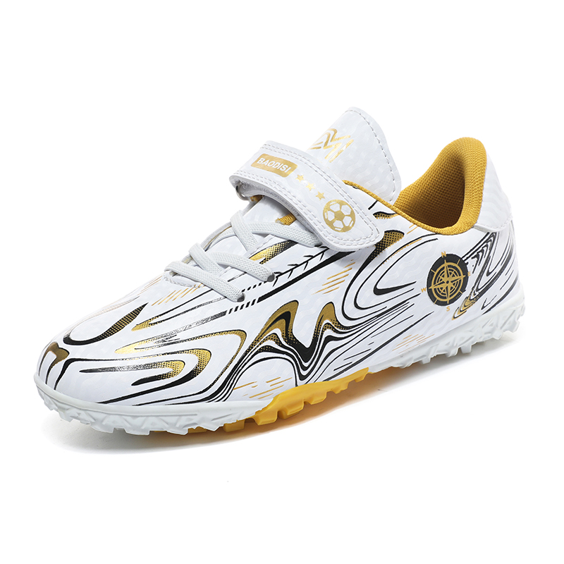 Футбольные бутсы детские с низким верхом, противоскользящие, с амортизацией ударов и износостойкие KUPE, белый/золотой
Футбольные бутсы детские с низким верхом, противоскользящие, с амортизацией ударов и износостойкие KUPE, белый/золотой