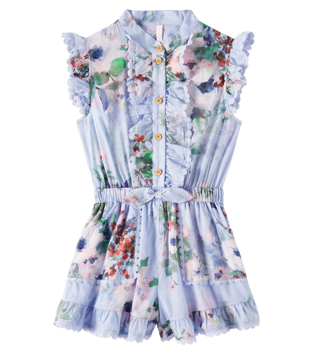 Хлопковый комбинезон Everley с цветочным принтом и оборками Zimmermann Kids, Light Blue Watercolor Floral
Хлопковый комбинезон Everley с цветочным принтом и оборками Zimmermann Kids, Light Blue Watercolor Floral