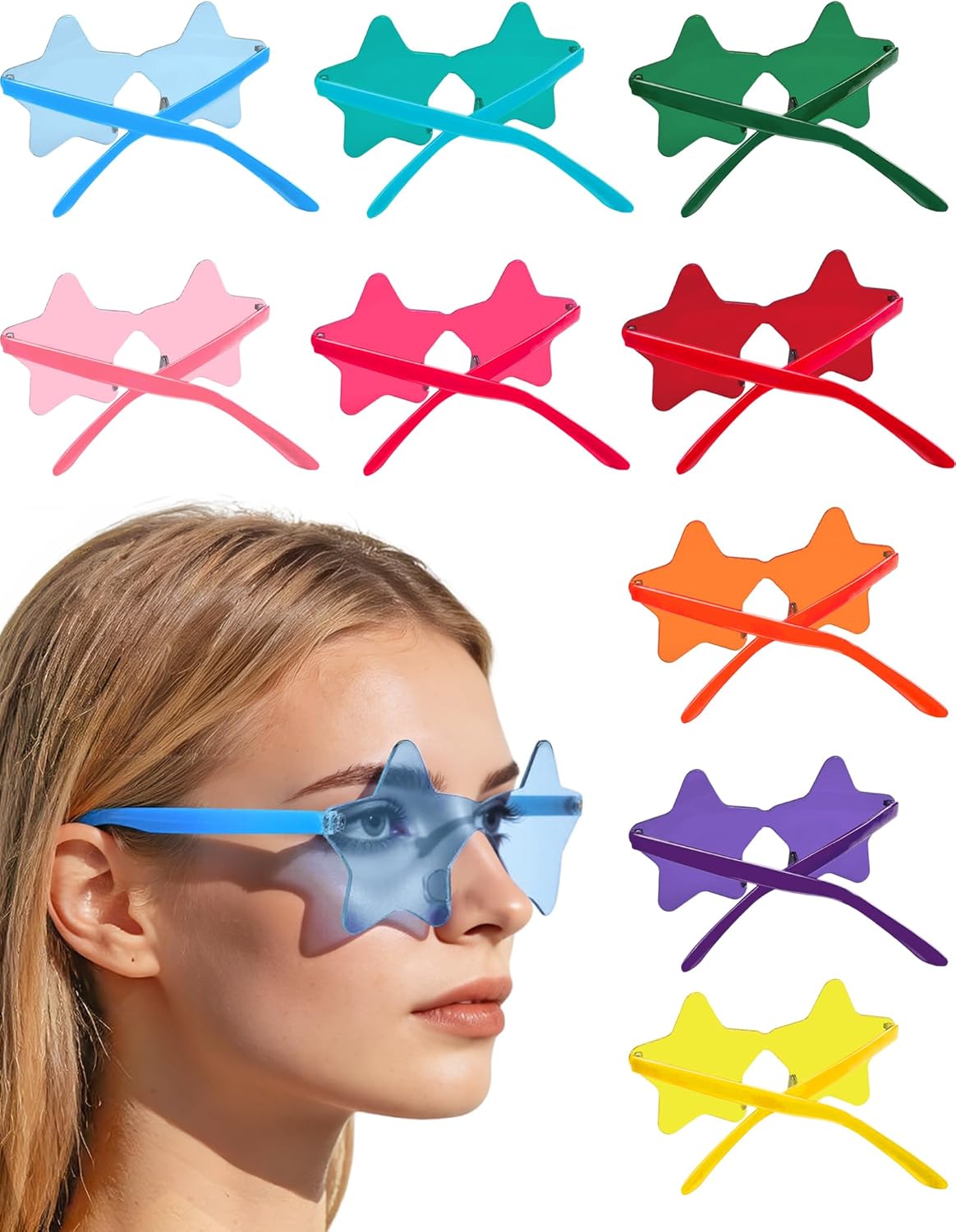 Набор из 9 солнцезащитных очков в форме звезды, разноцветные очки без оправы в форме звезды, универсальные сувениры для вечеринок на пляже, у бассейна и на открытом воздухе MIUSKATL, Colorful
Набор из 9 солнцезащитных очков в форме звезды, разноцветные очки без оправы в форме звезды, универсальные сувениры для вечеринок на пляже, у бассейна и на открытом воздухе MIUSKATL, Colorful