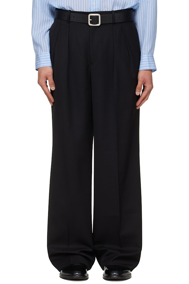 Широкие шерстяные брюки с двойными складками Tonywack, черный
Широкие шерстяные брюки с двойными складками Tonywack, черный