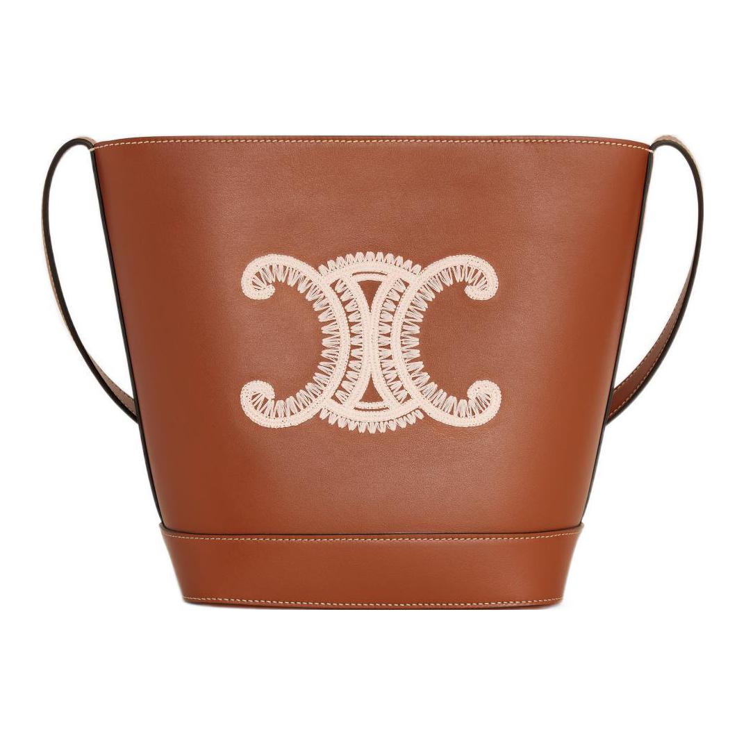 CELINE Гладкая кожаная сумка-ведро через плечо маленькая женская коричневая
CELINE Гладкая кожаная сумка-ведро через плечо маленькая женская коричневая