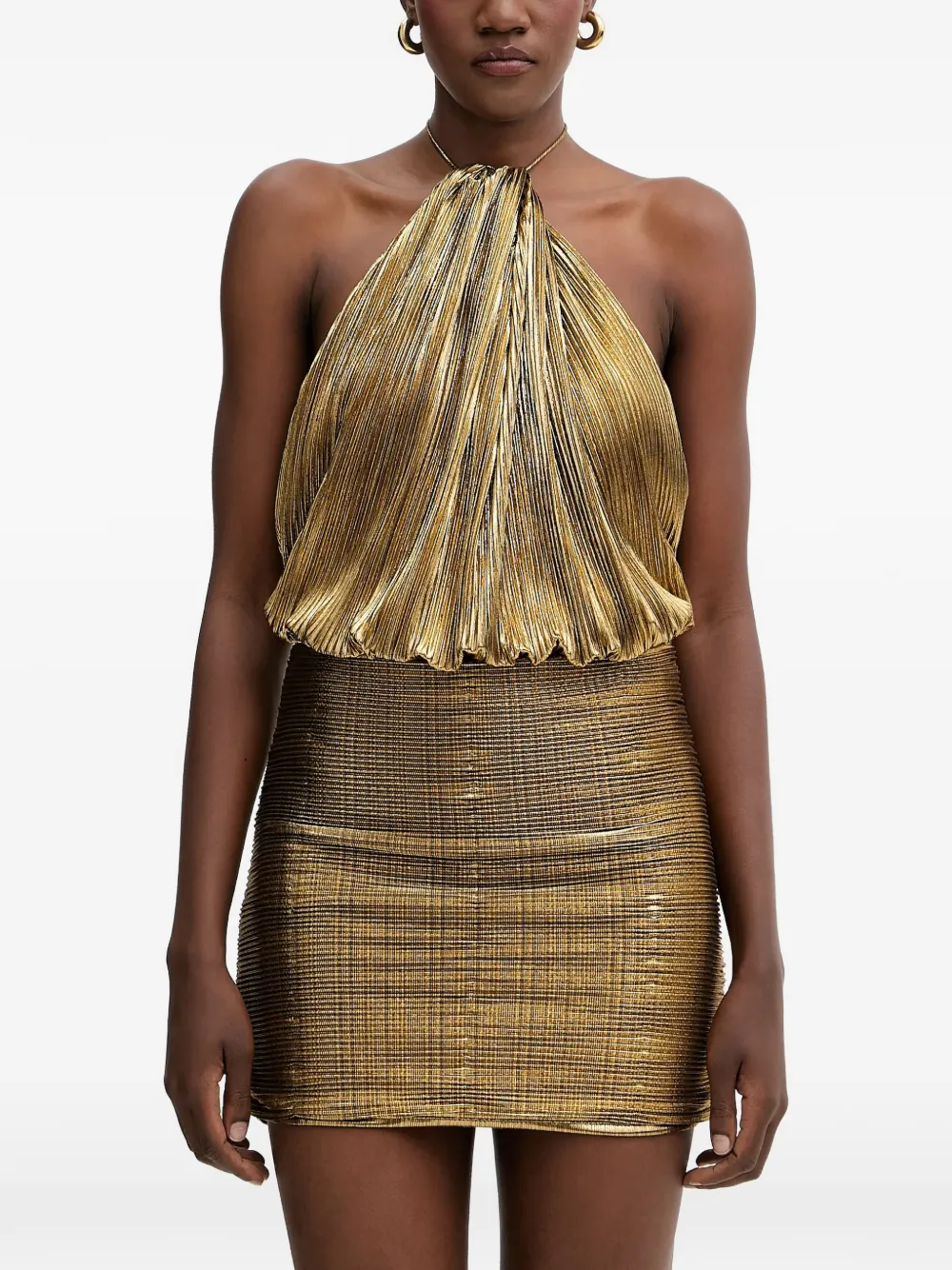 Мини-платье Lavinia с воротником-халтер Retrofete, золотистый
Мини-платье Lavinia с воротником-халтер Retrofete, золотистый