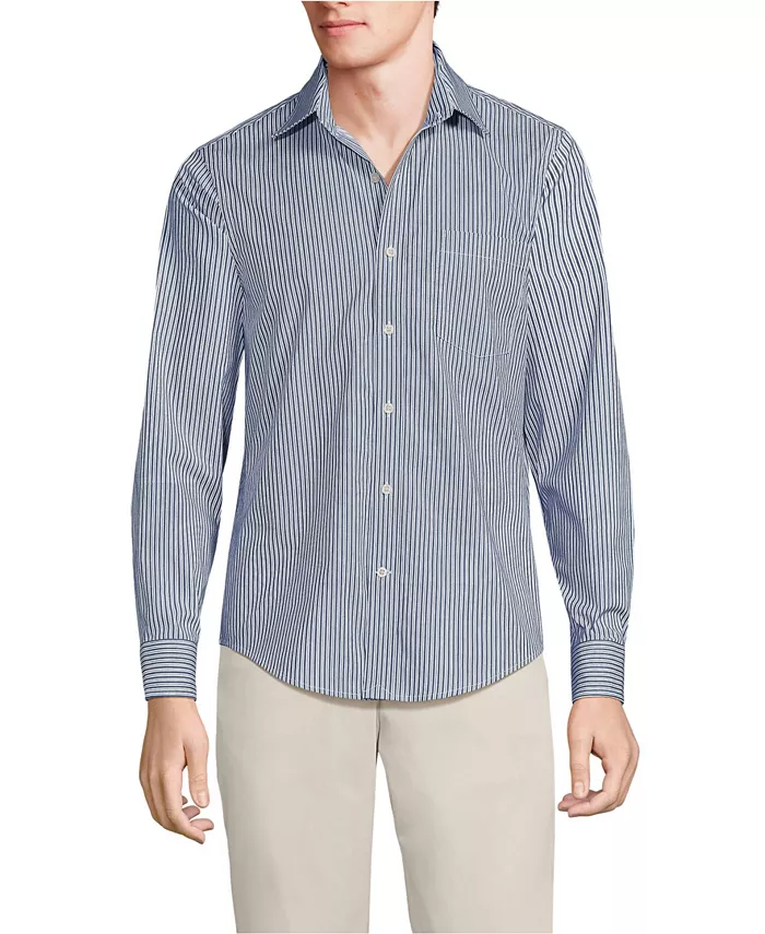 Мужская классическая рубашка с длинным рукавом Travel Kit Lands' End, синий
Мужская классическая рубашка с длинным рукавом Travel Kit Lands' End, синий